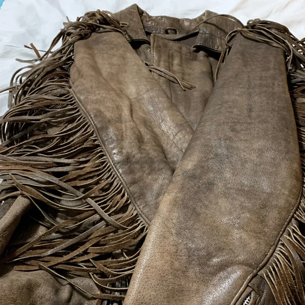 Unisex leather jacket size large - Picture 2 of 13